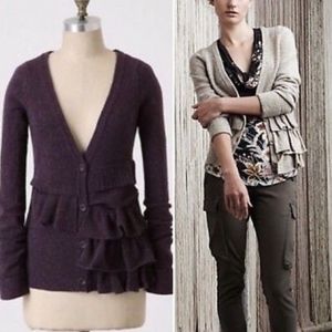 Anthropologie Moth Split Decision Ruffle Cardigan